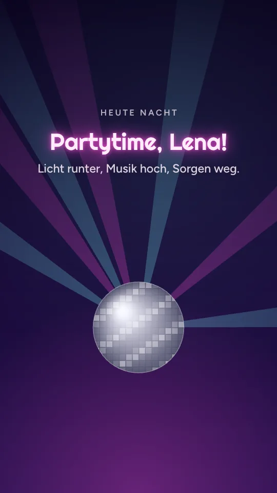Story-Stil Neon-Party mit dem Namen Lena