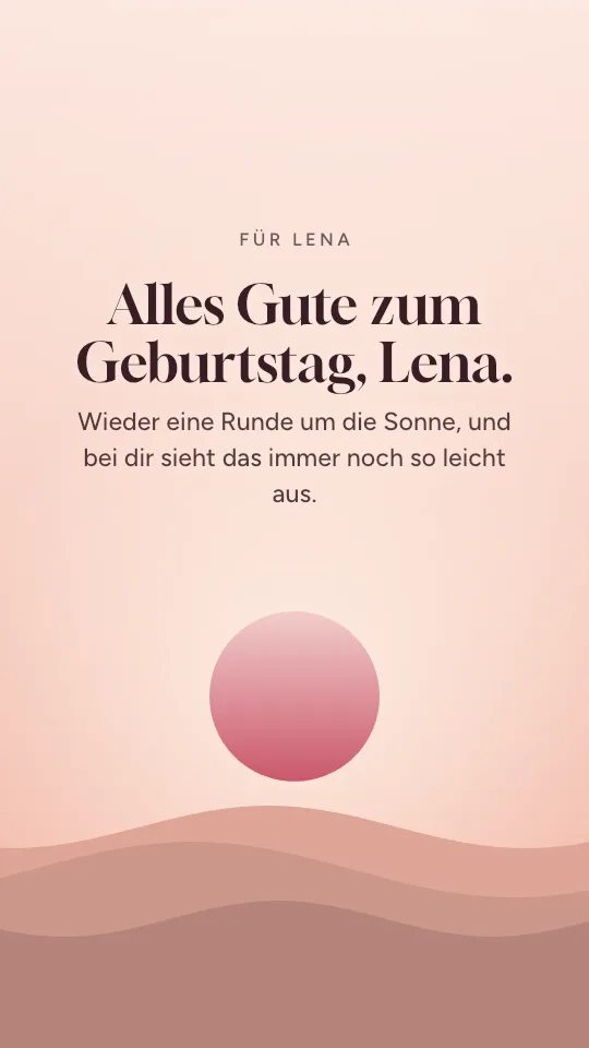Story-Stil Sonnenaufgang mit dem Namen Lena