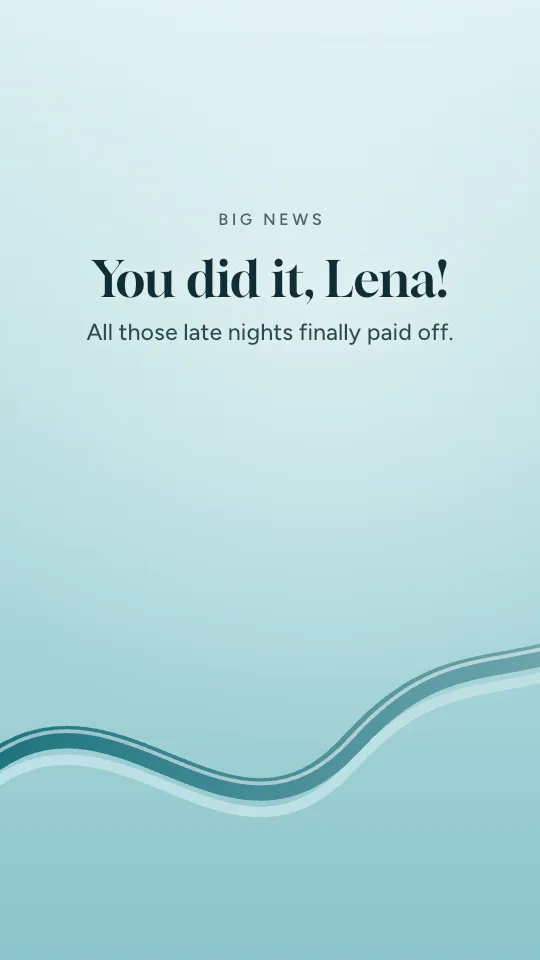 Big news story style, with the name Lena