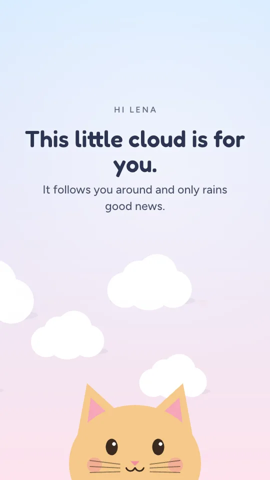 Soft clouds story style, with the name Lena