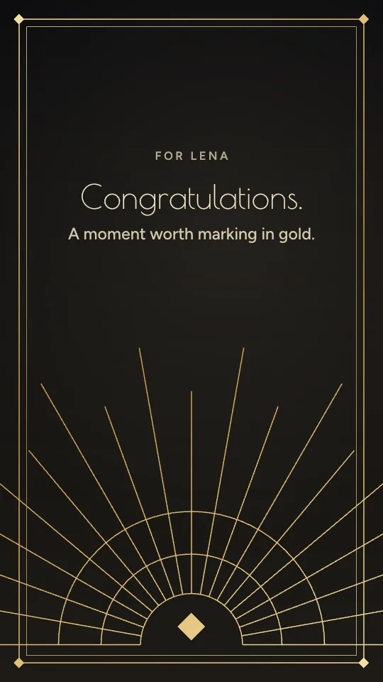 Gold deco story style, with the name Lena