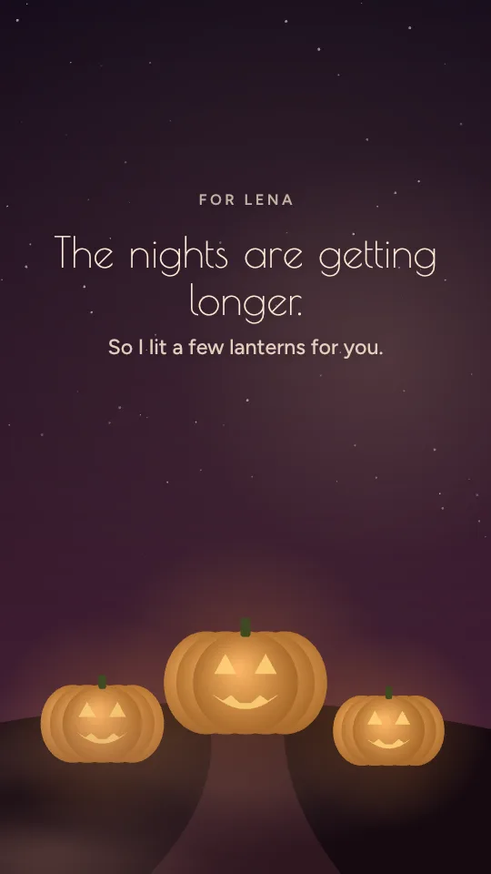 Lantern walk story style, with the name Lena