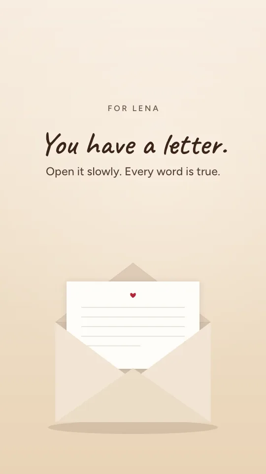 Love letter story style, with the name Lena