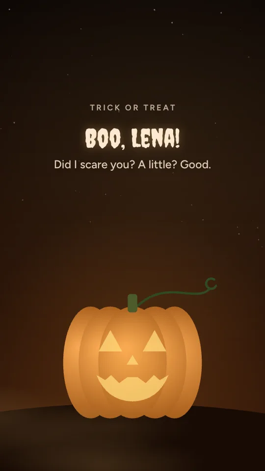 Pumpkin patch story style, with the name Lena