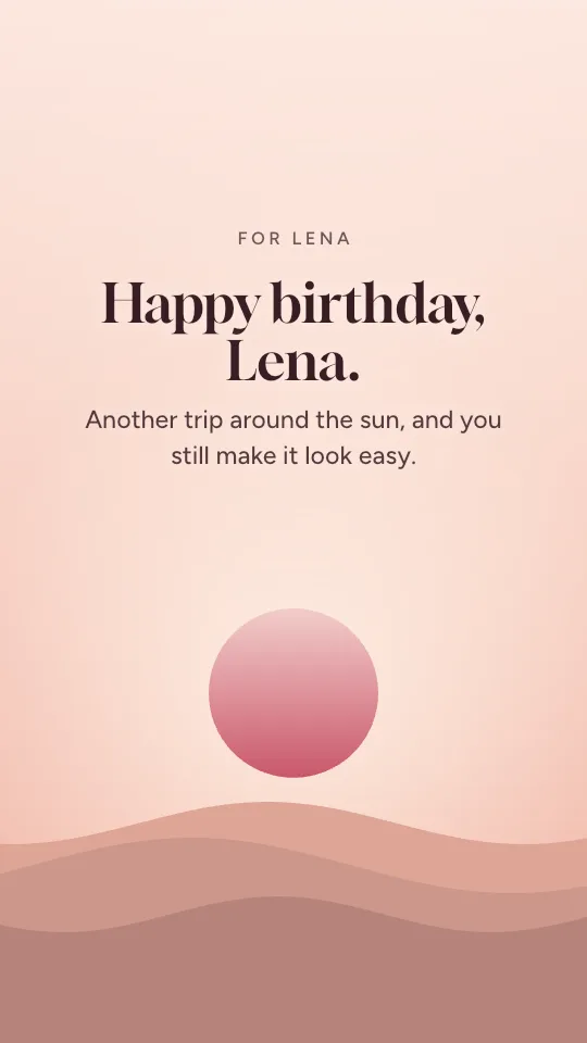 Sunrise story style, with the name Lena