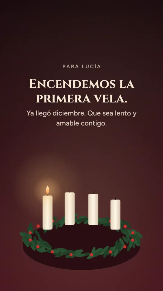 Estilo de historia Corona de Adviento, con el nombre Lucía