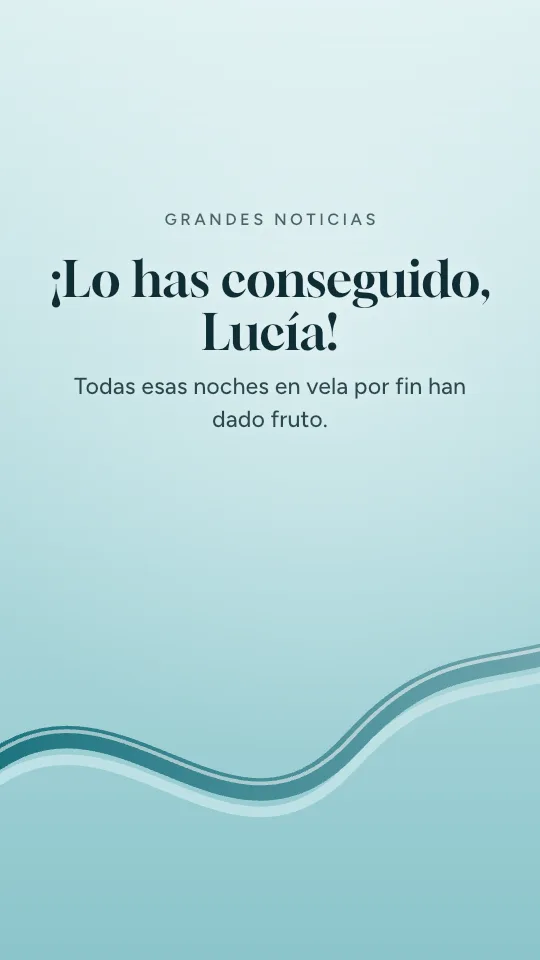 Estilo de historia Grandes noticias, con el nombre Lucía