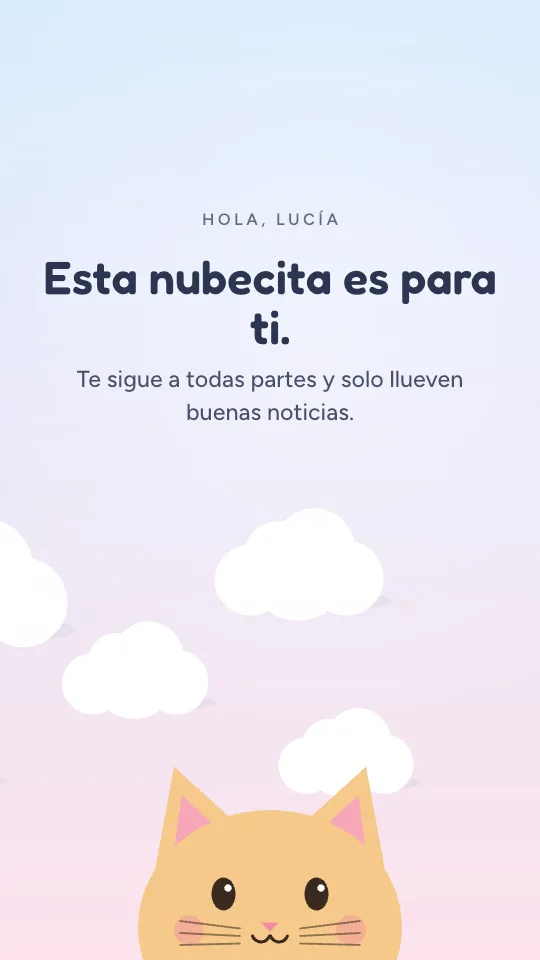 Estilo de historia Nubes suaves, con el nombre Lucía