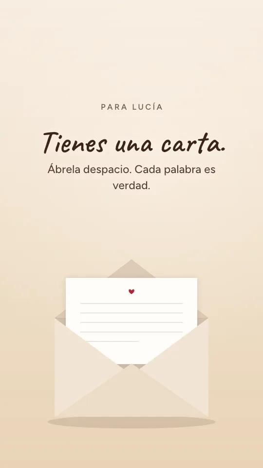 Estilo de historia Carta de amor, con el nombre Lucía