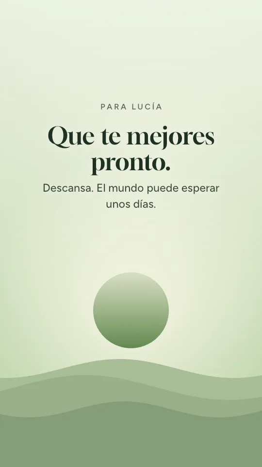 Estilo de historia Descansa, con el nombre Lucía