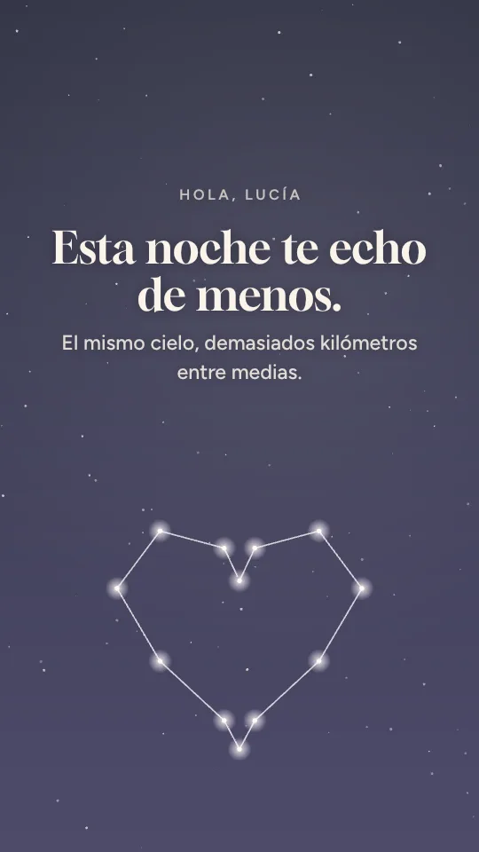 Estilo de historia El mismo cielo, con el nombre Lucía