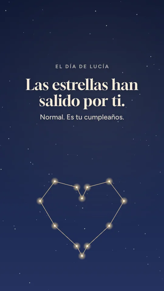 Estilo de historia Noche estrellada, con el nombre Lucía