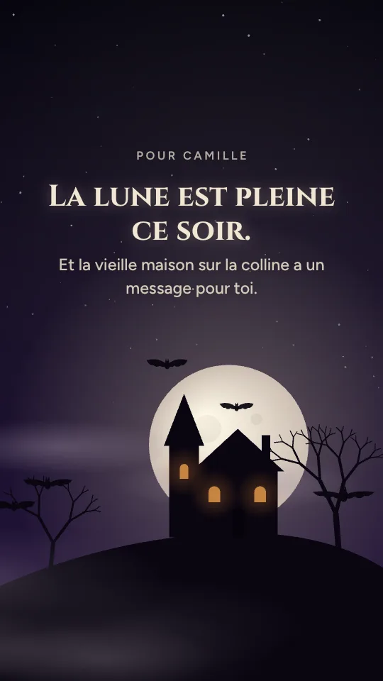 Style de story Nuit hantée, avec le prénom Camille