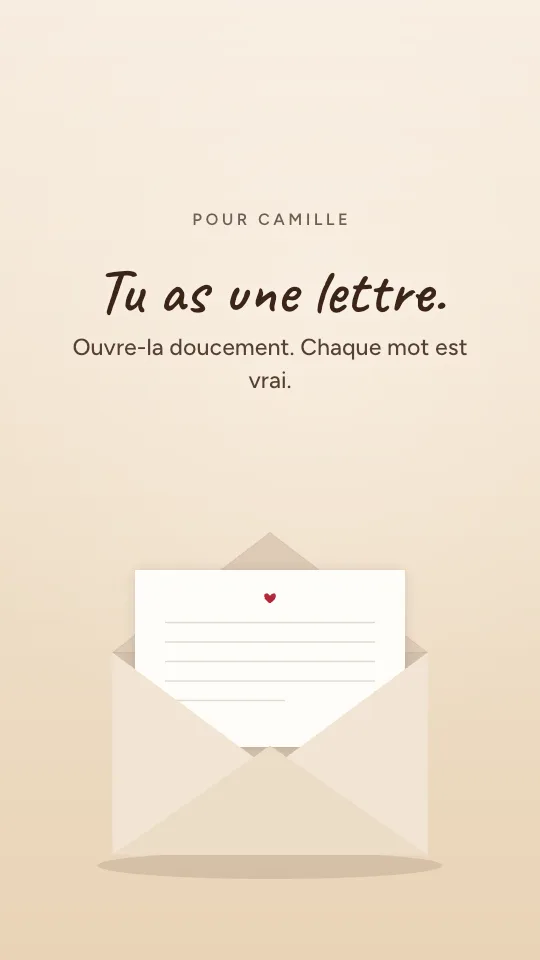 Style de story Lettre d'amour, avec le prénom Camille