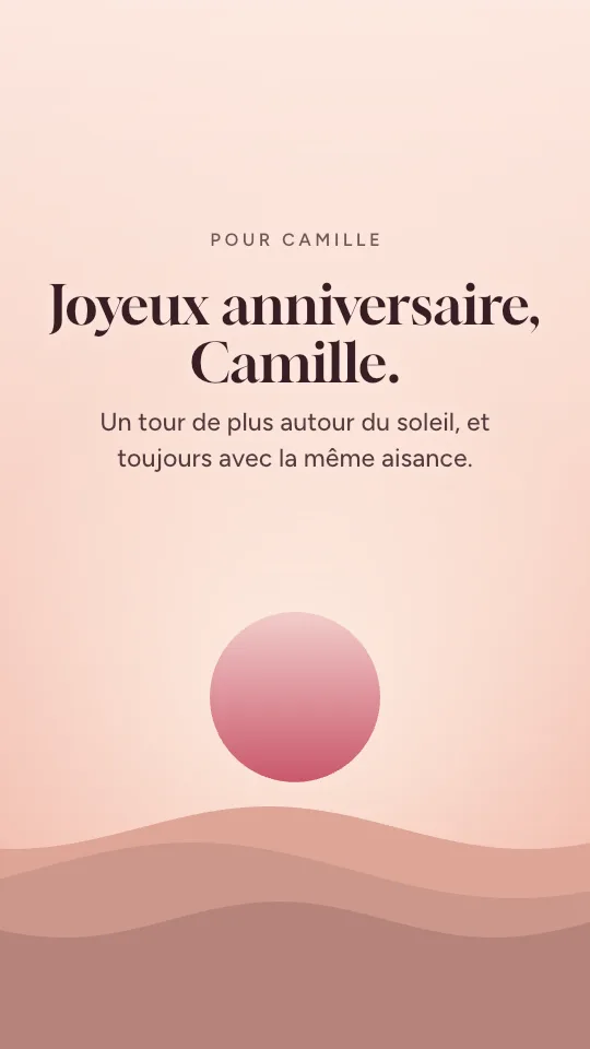 Style de story Lever de soleil, avec le prénom Camille