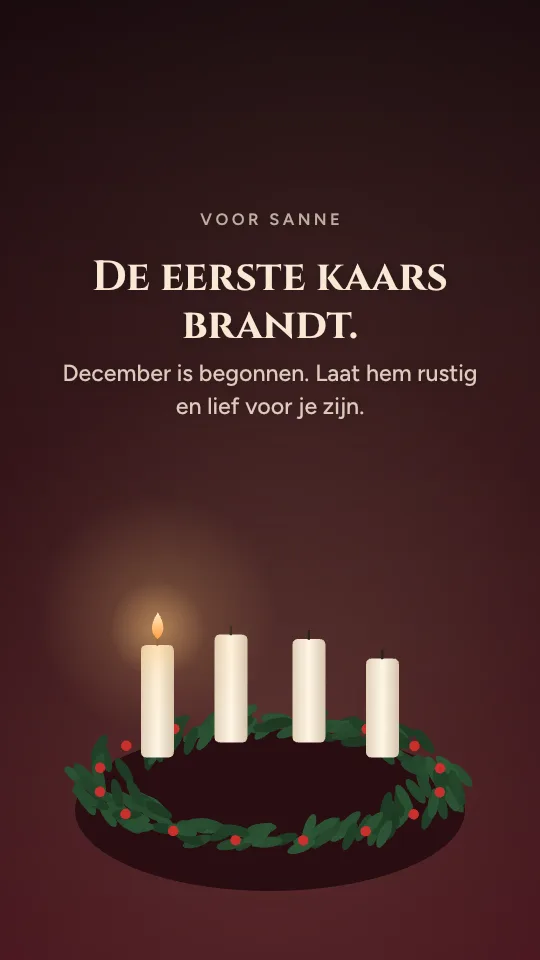Storystijl Adventskrans, met de naam Sanne