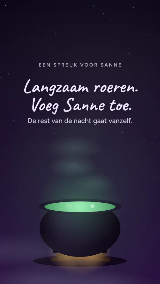Storystijl Heksenketel, met de naam Sanne
