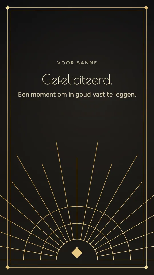 Storystijl Gouden deco, met de naam Sanne