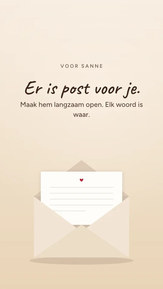 Storystijl Liefdesbrief, met de naam Sanne