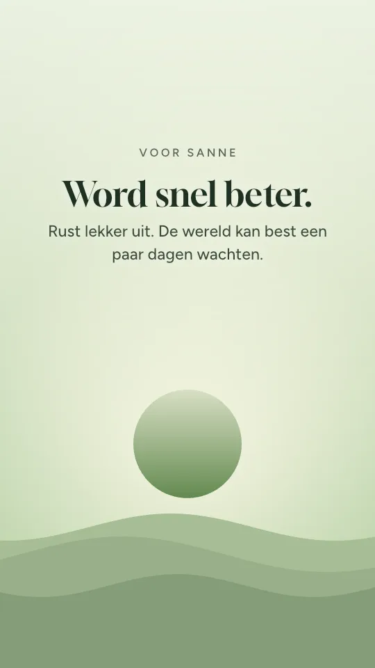 Storystijl Rustig aan, met de naam Sanne
