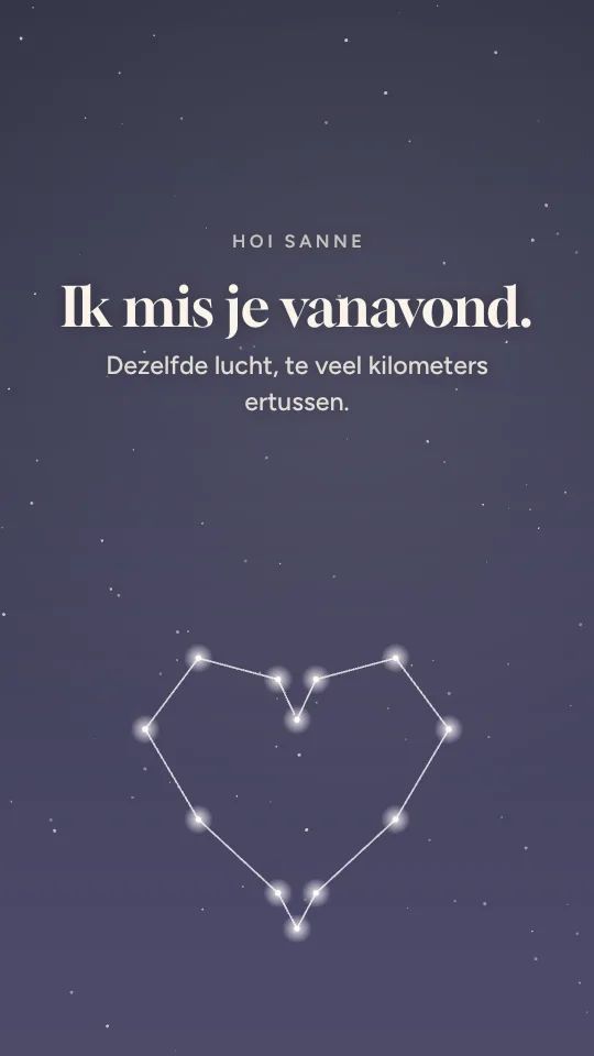 Storystijl Dezelfde lucht, met de naam Sanne