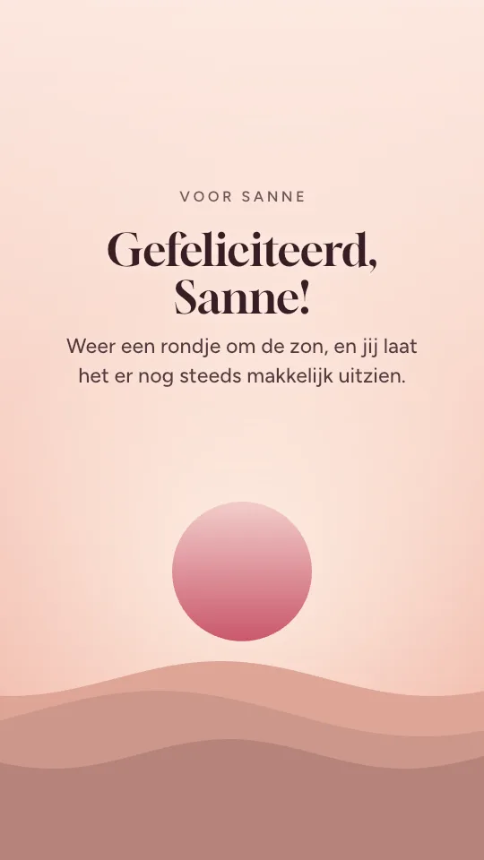 Storystijl Zonsopgang, met de naam Sanne