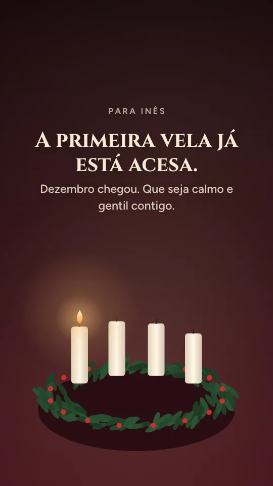 Estilo de story Coroa do Advento, com o nome Inês