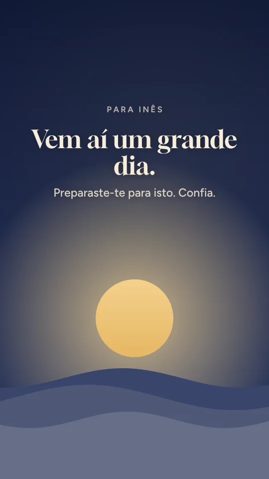Estilo de story Grande dia, com o nome Inês