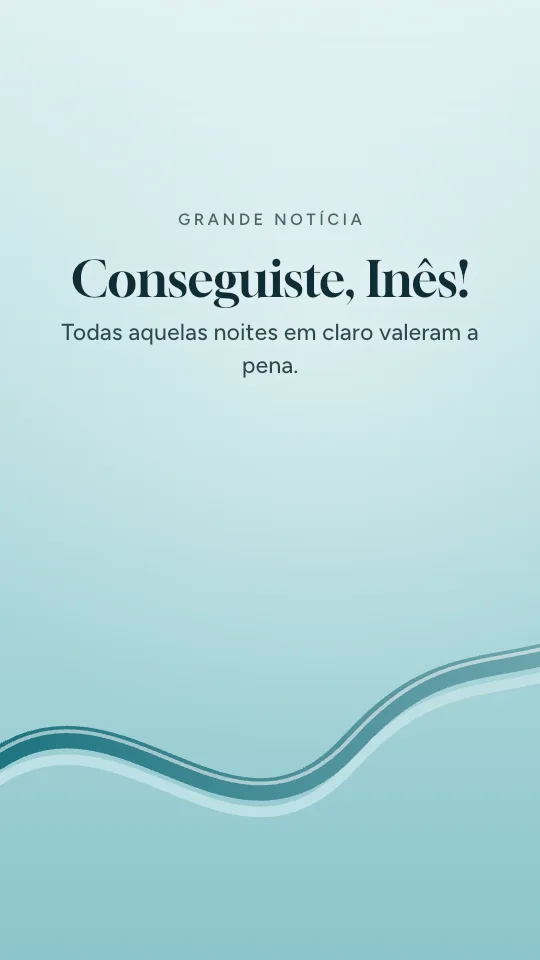 Estilo de story Grande notícia, com o nome Inês