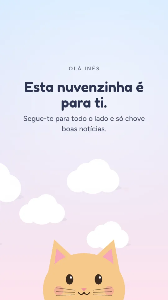 Estilo de story Nuvens fofas, com o nome Inês