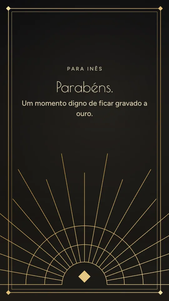 Estilo de story Dourado art déco, com o nome Inês