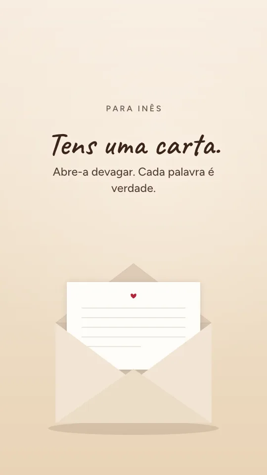 Estilo de story Carta de amor, com o nome Inês