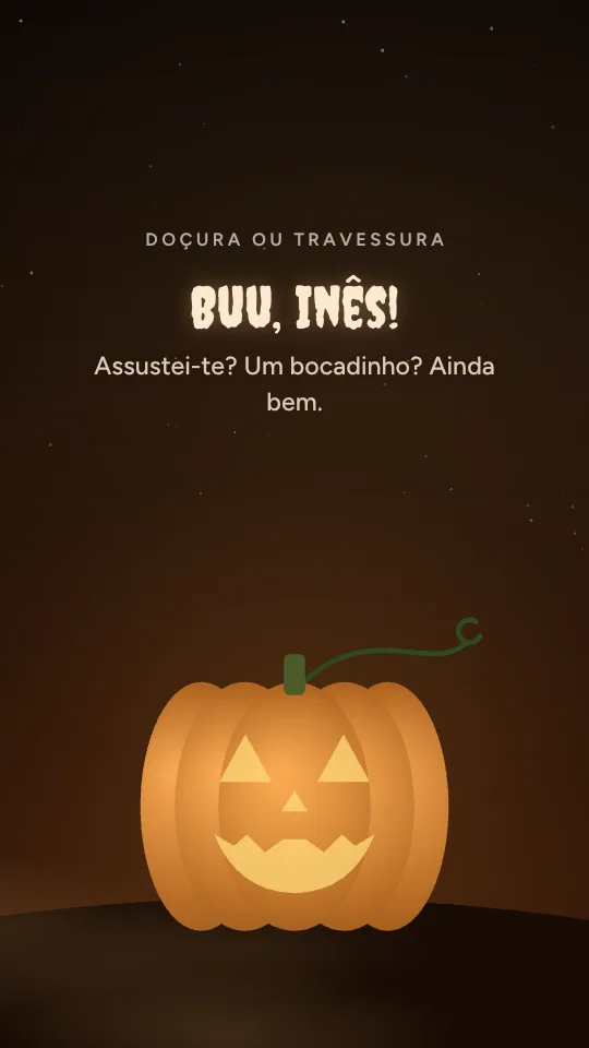 Estilo de story Campo de abóboras, com o nome Inês