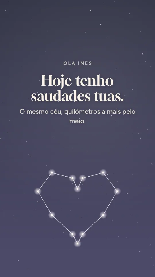 Estilo de story O mesmo céu, com o nome Inês