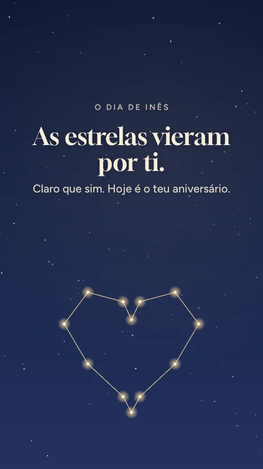 Estilo de story Noite estrelada, com o nome Inês